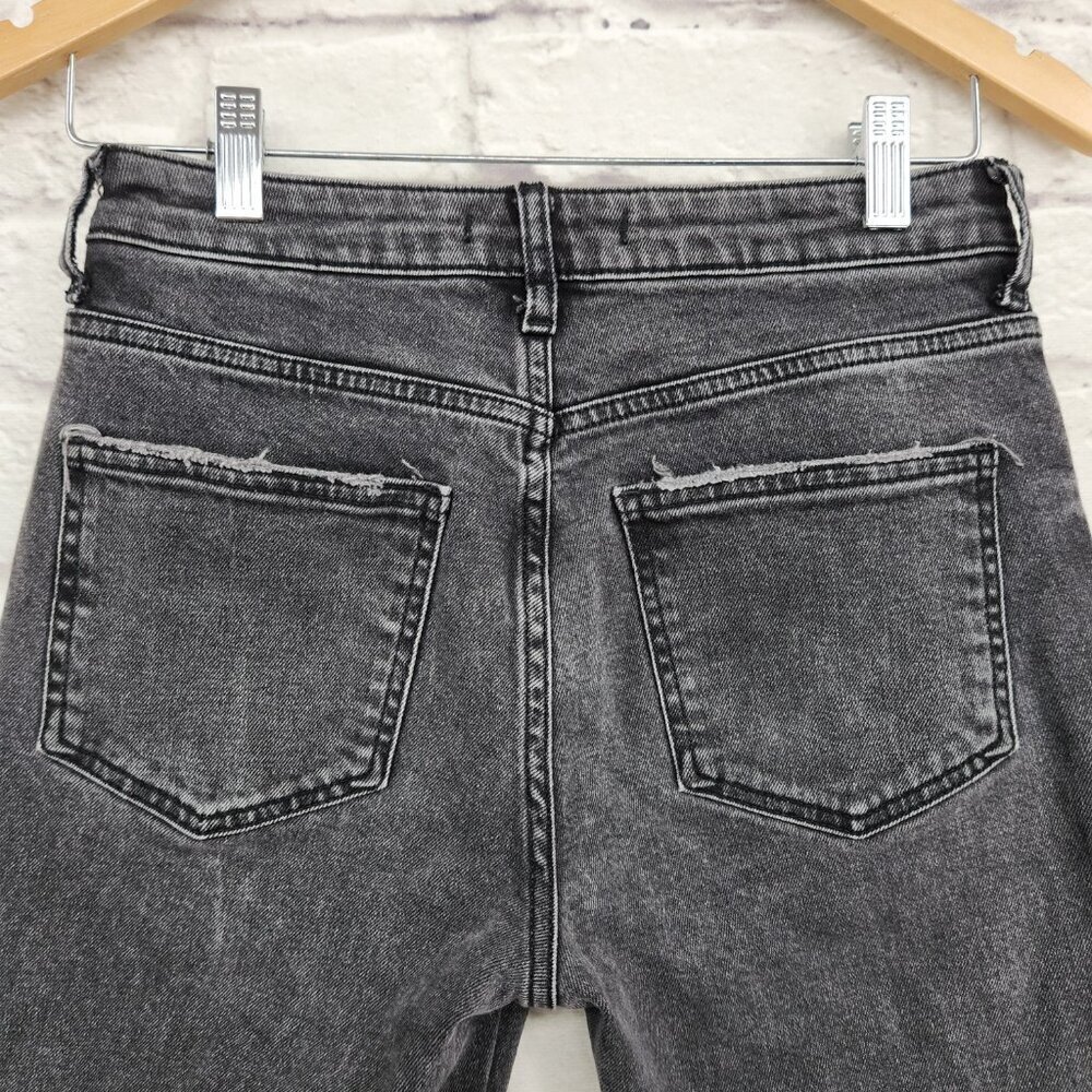 Free People Womens Girlfriend Denim Released Hem Crop Jeans Black 26 - Picture 8 of 16
